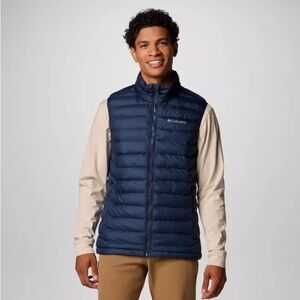Columbia navy Quilted Vest with Stand-Up Collar